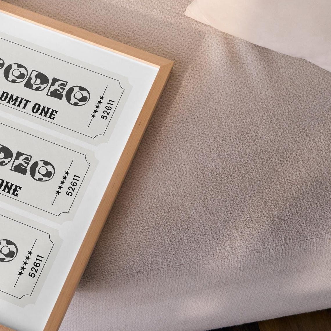 Rodeo Admit One Cow Spot Ticket Trio Preppy Western Wall Art - Image 4