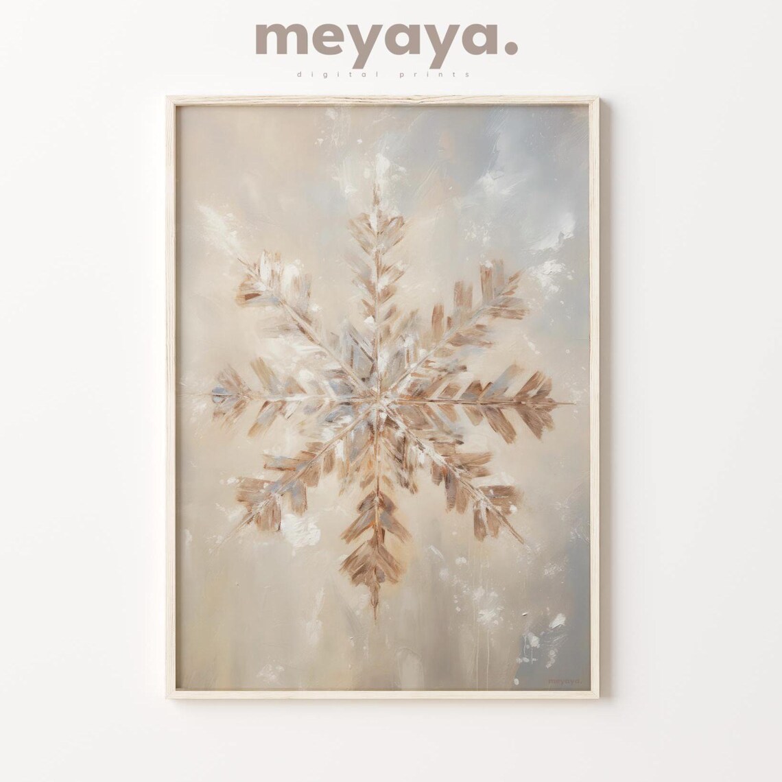 Snowflake Vintage Oil Painting Christmas Poster - Image 4