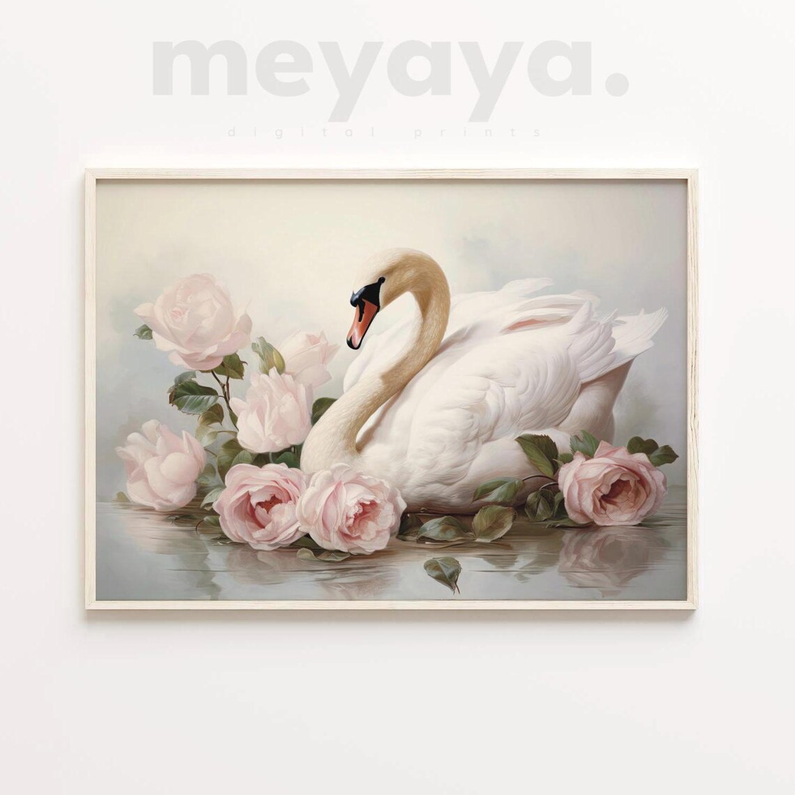 White Swan Romantic Valentine's Day Art Print - Image 4