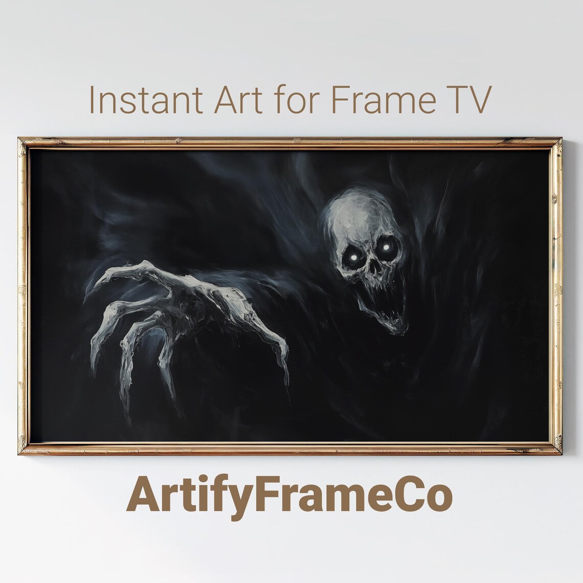 Sinister Ghost Emerging From Darkness Halloween Art Print