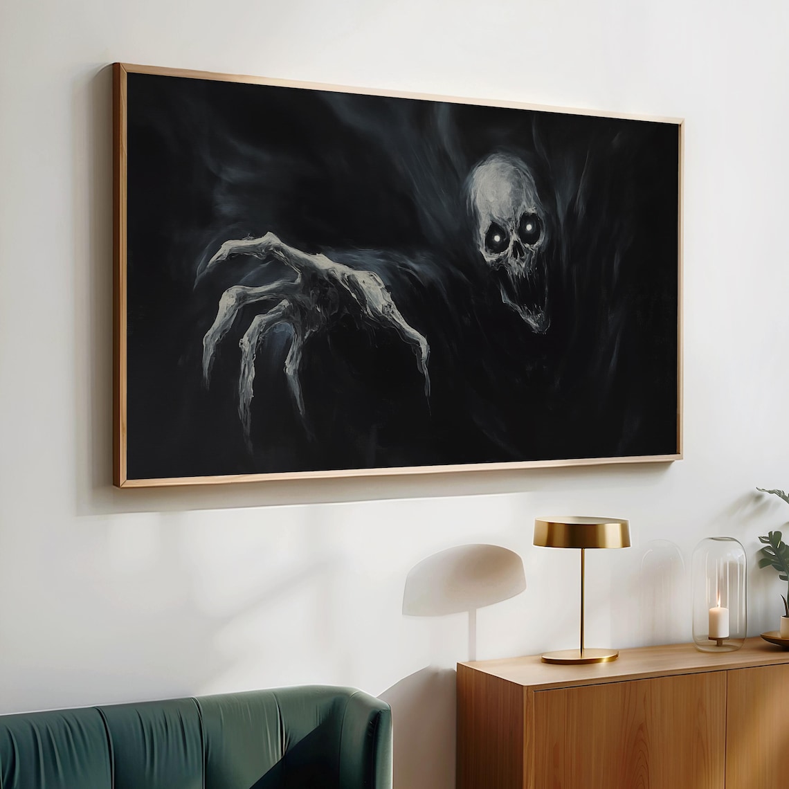 Sinister Ghost Emerging From Darkness Halloween Art Print - Image 4