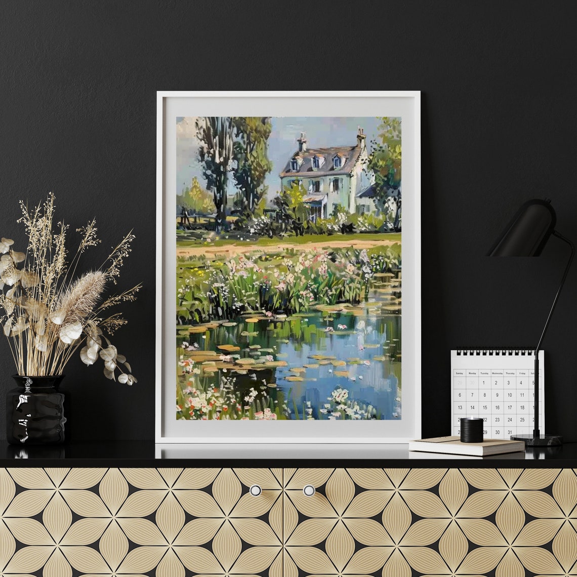 Cottage Oil Painting Vintage White Flower Garden Wall Art Living Room Decor Summer Country Print Cottagecore 601 - Image 6