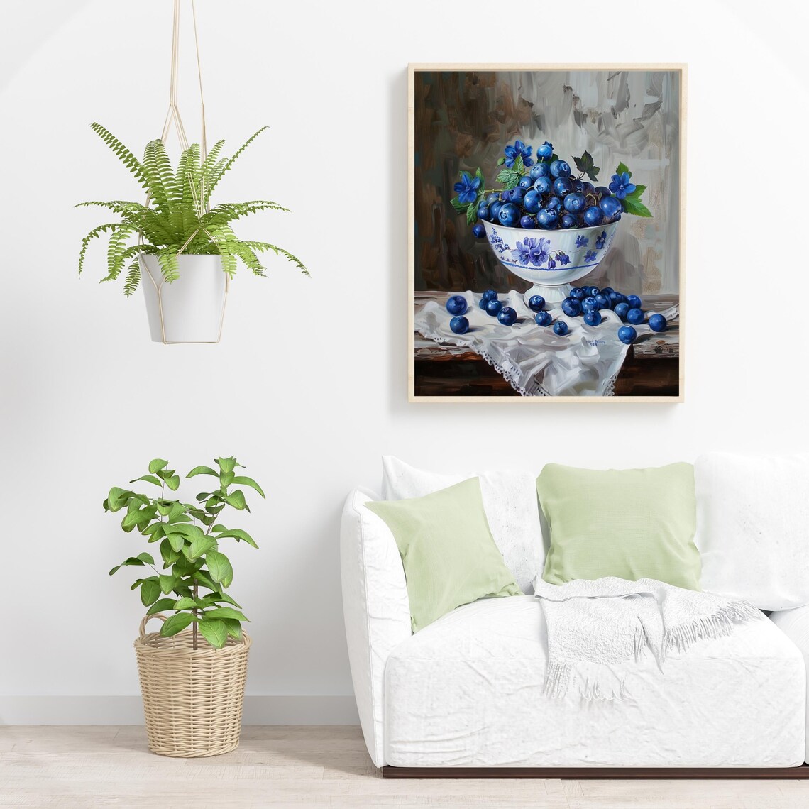 Moody Blueberries Vintage Fruit Still Life Art Print - Image 6