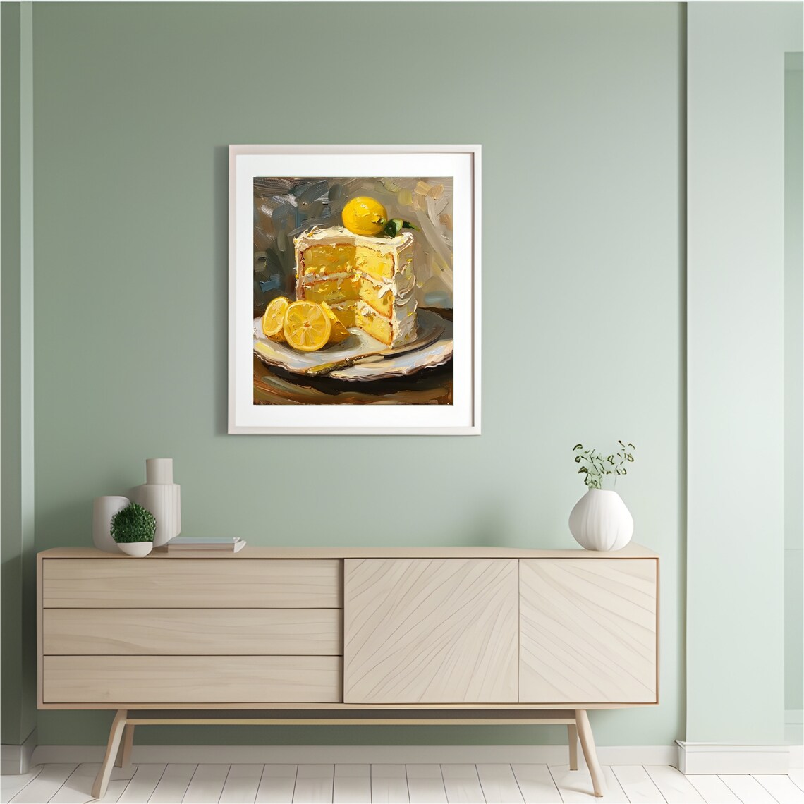 Lemon Cake Vintage Kitchen Art Print, Rustic Home Decor - Image 4
