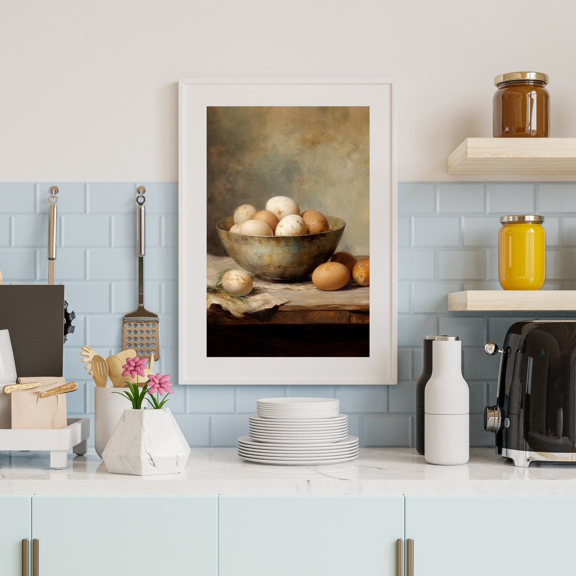 Farmhouse Eggs Vintage Kitchen Art Print - Image 2