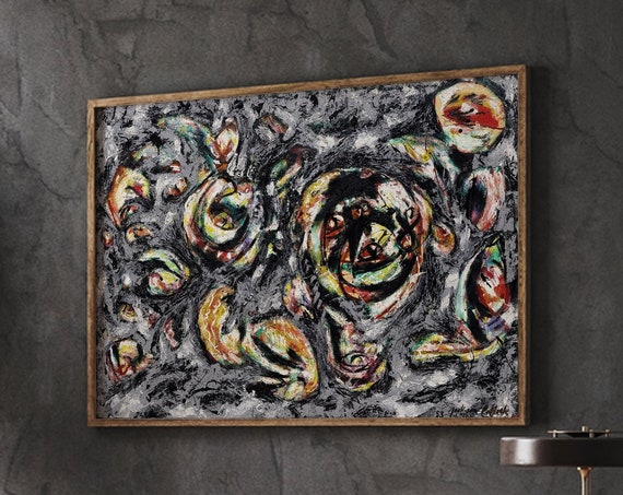 Pollock Abstract Poster Exhibition Print Wall Art Decor Modern Home Instant