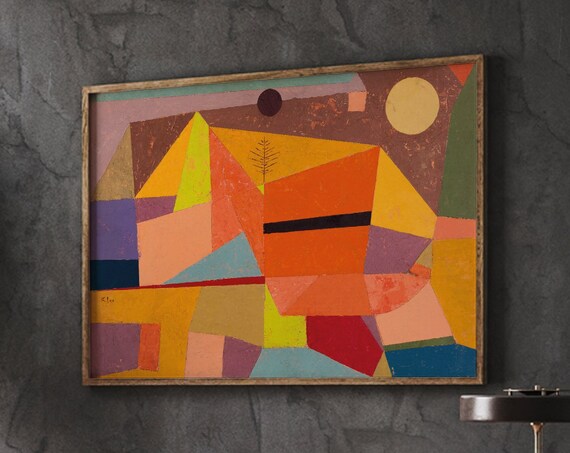 Paul Klee Joyful Mountain Landscape Vintage Art Print
