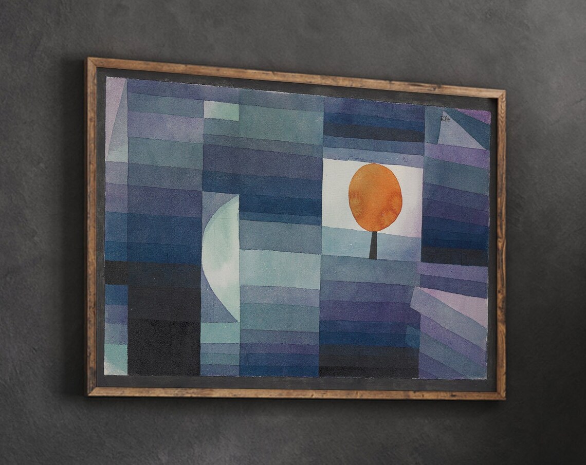 Paul Klee Geometric Autumn Moon Modern Abstract Bauhaus Art Poster