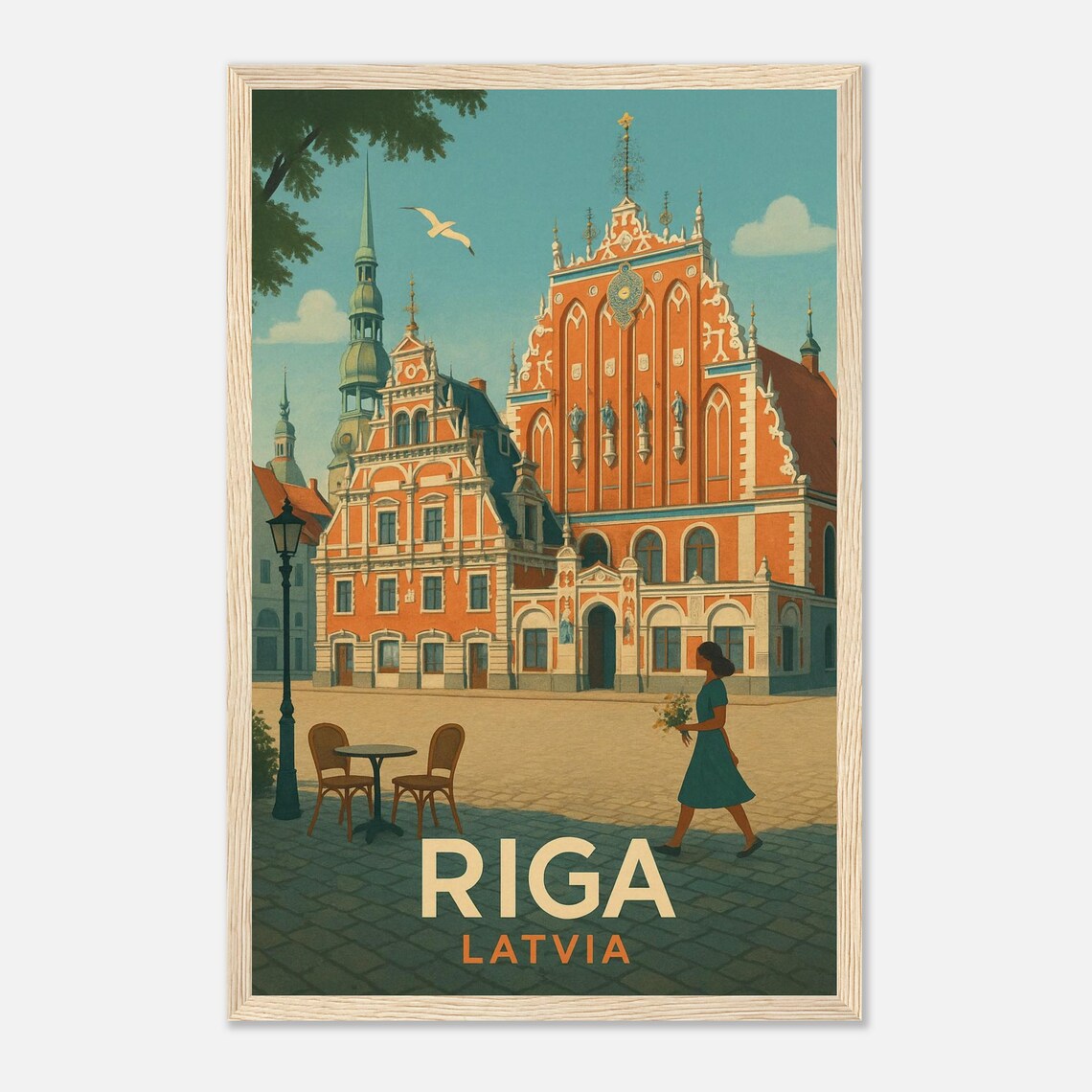 Riga Latvia House Of The Blackheads Old Town Square View Poster
