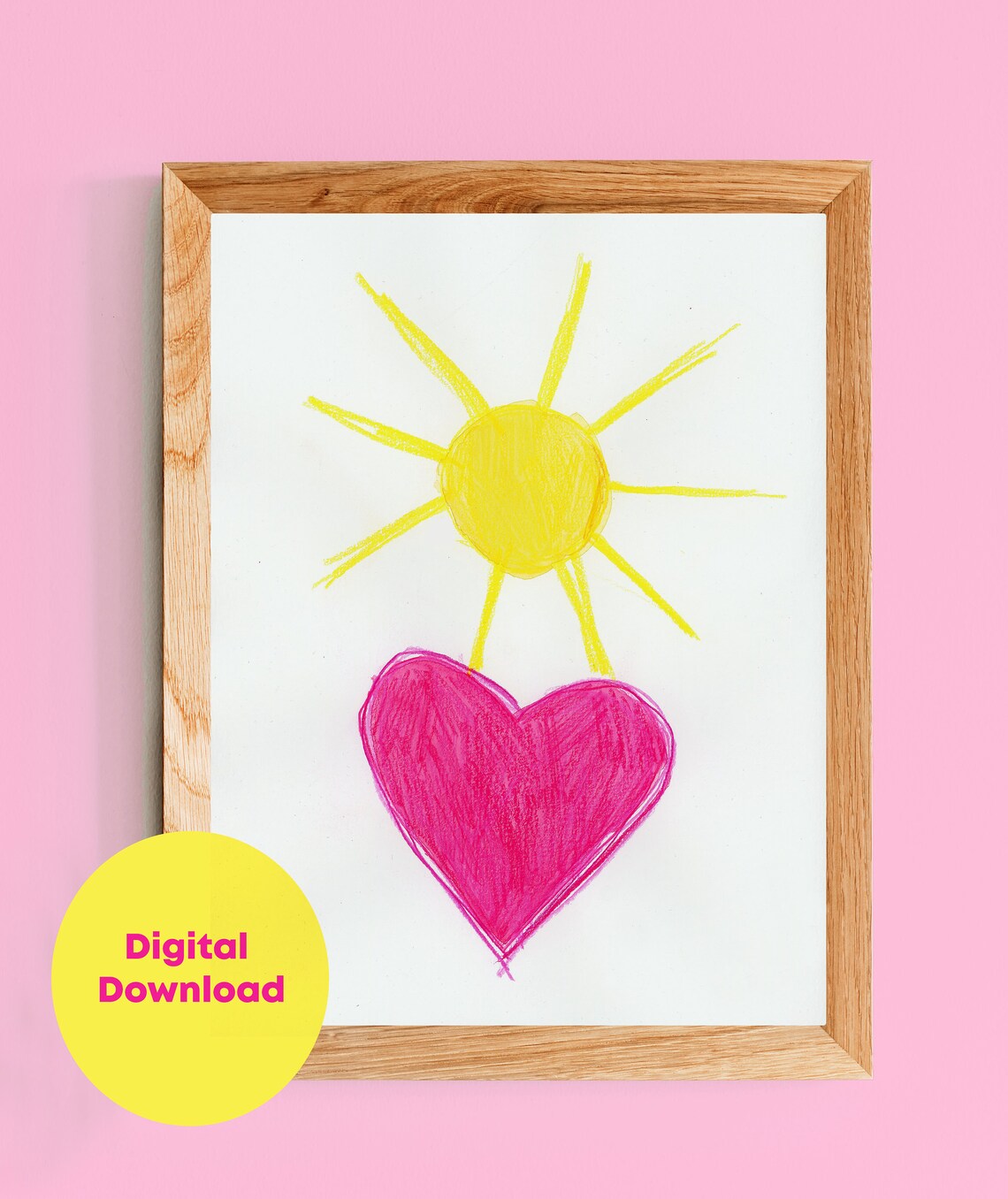 Heart Love Nursery Sun Illustration Art Print