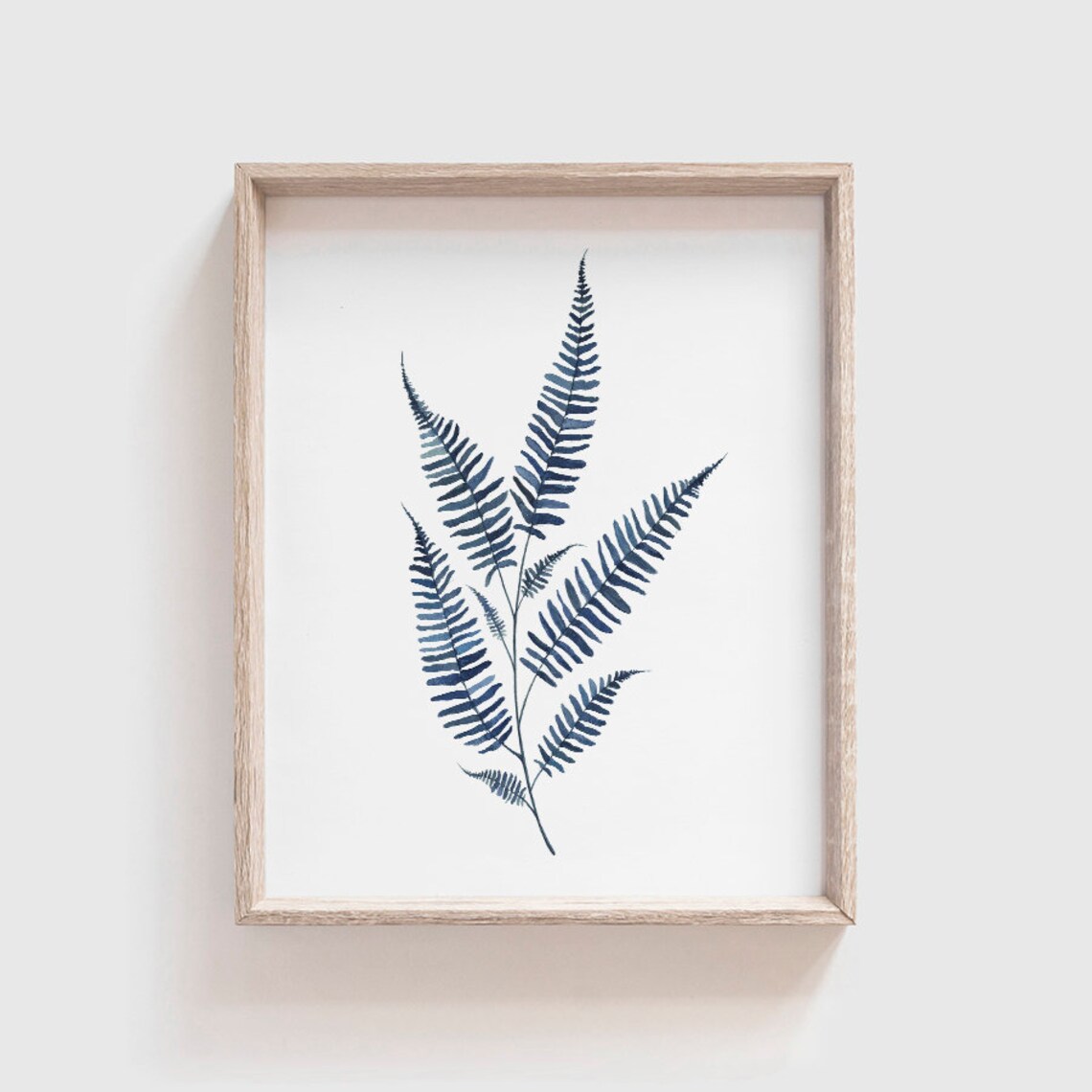 Blue Fern No. 2 Watercolor Botanical Art Print