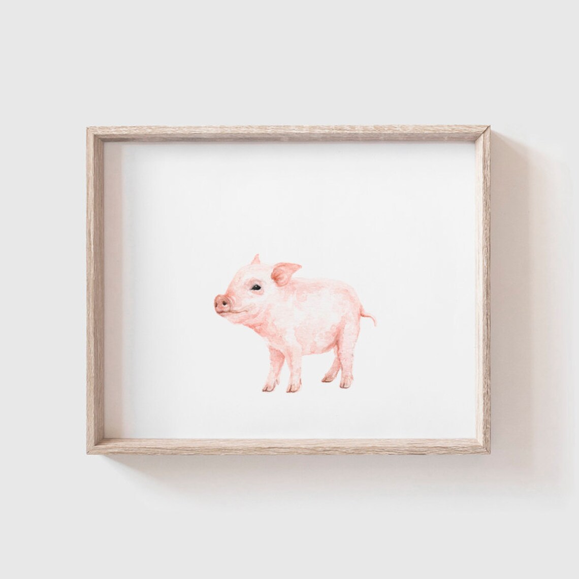 Watercolor Piglet Baby Animal Art Print, Nursery Decor