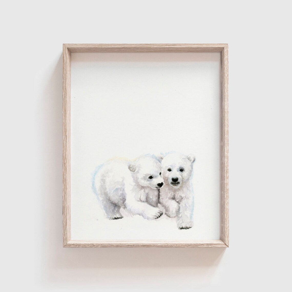 Polar Bear Cubs Art Print, Nursery Decor