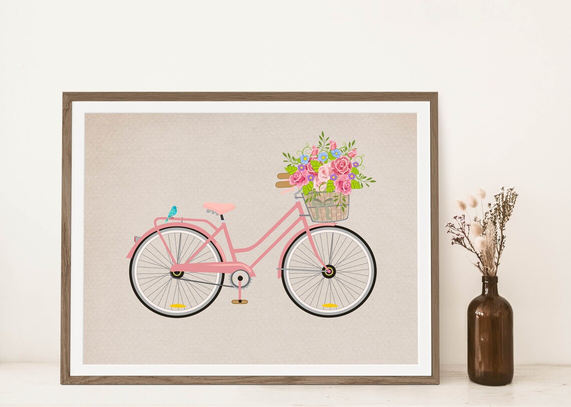 Bicycle Pink Bike Art, Nursery And Teen Decor - Image 3