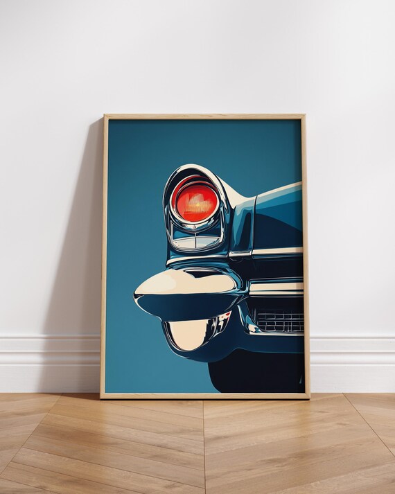 Vintage Car Tail Light Matte Poster Art Print Retro Wall Decor Automotive Gift Home Decoration Classic