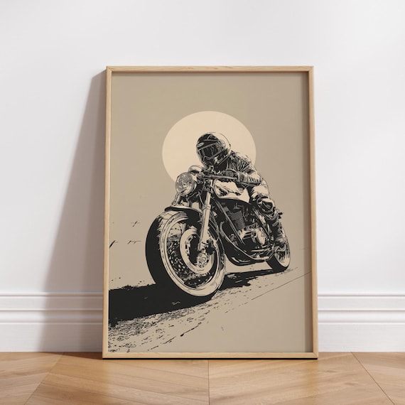 Cafe Racer Motorcycle Vintage Biker Poster