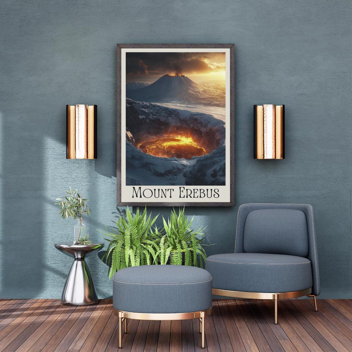 Mount Erebus Antarctica Poster with Lava Lake and Snowy Volcano - Image 3