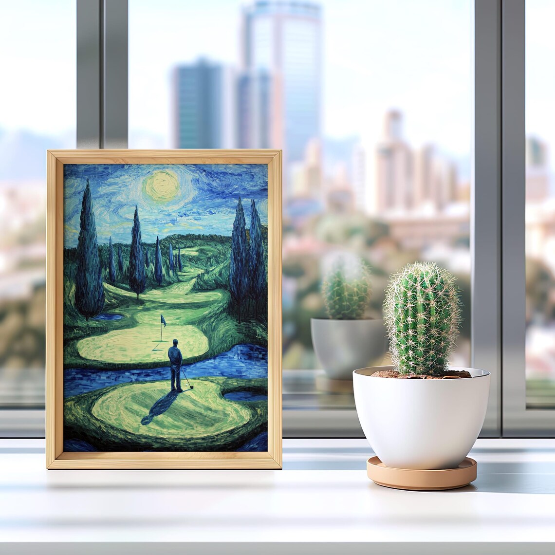 Abstract Golf Course Art Print Impressionist Golf Landscape Golfing Home Decor Wall Art For Golf Lovers - Image 3