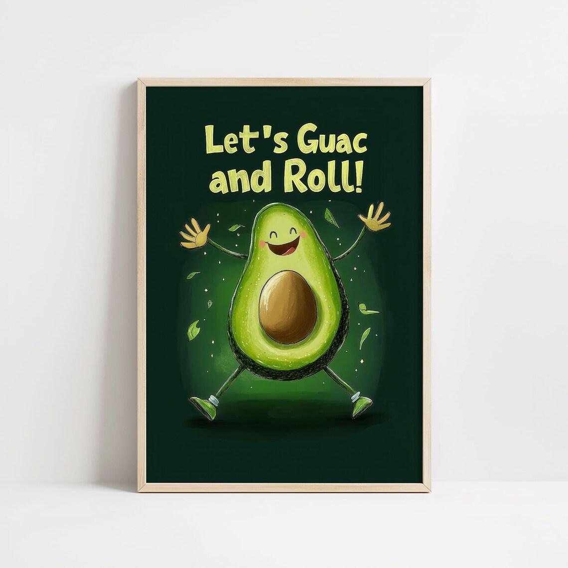 Funny Avocado Kitchen Art Let's Guac And Roll Printable Cute Food Wall Art Humorous Avocado Poster Kitchen Decor - Image 8