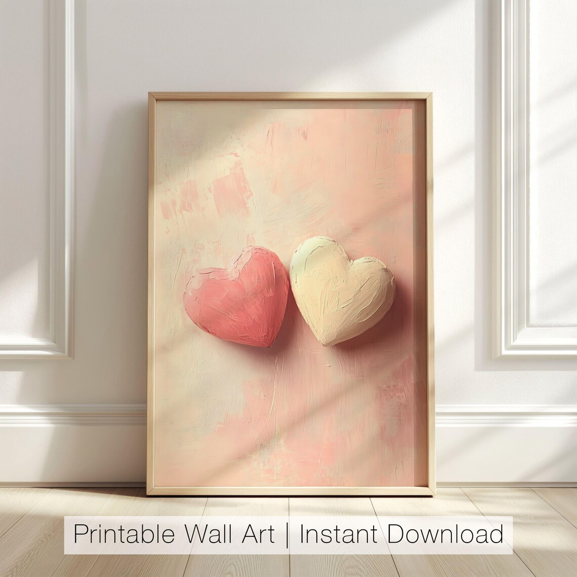 Pastel Heart Minimalist Art Print, Valentine Decor