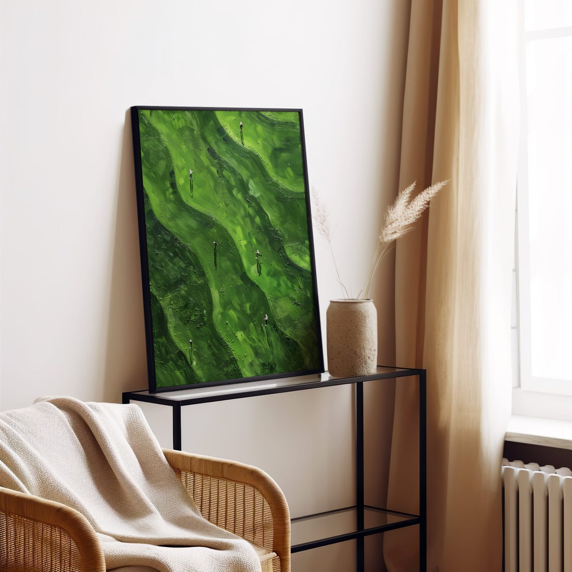 Aerial Golf Course Painting Abstract Green Fairway Golf Art Poster - Image 7