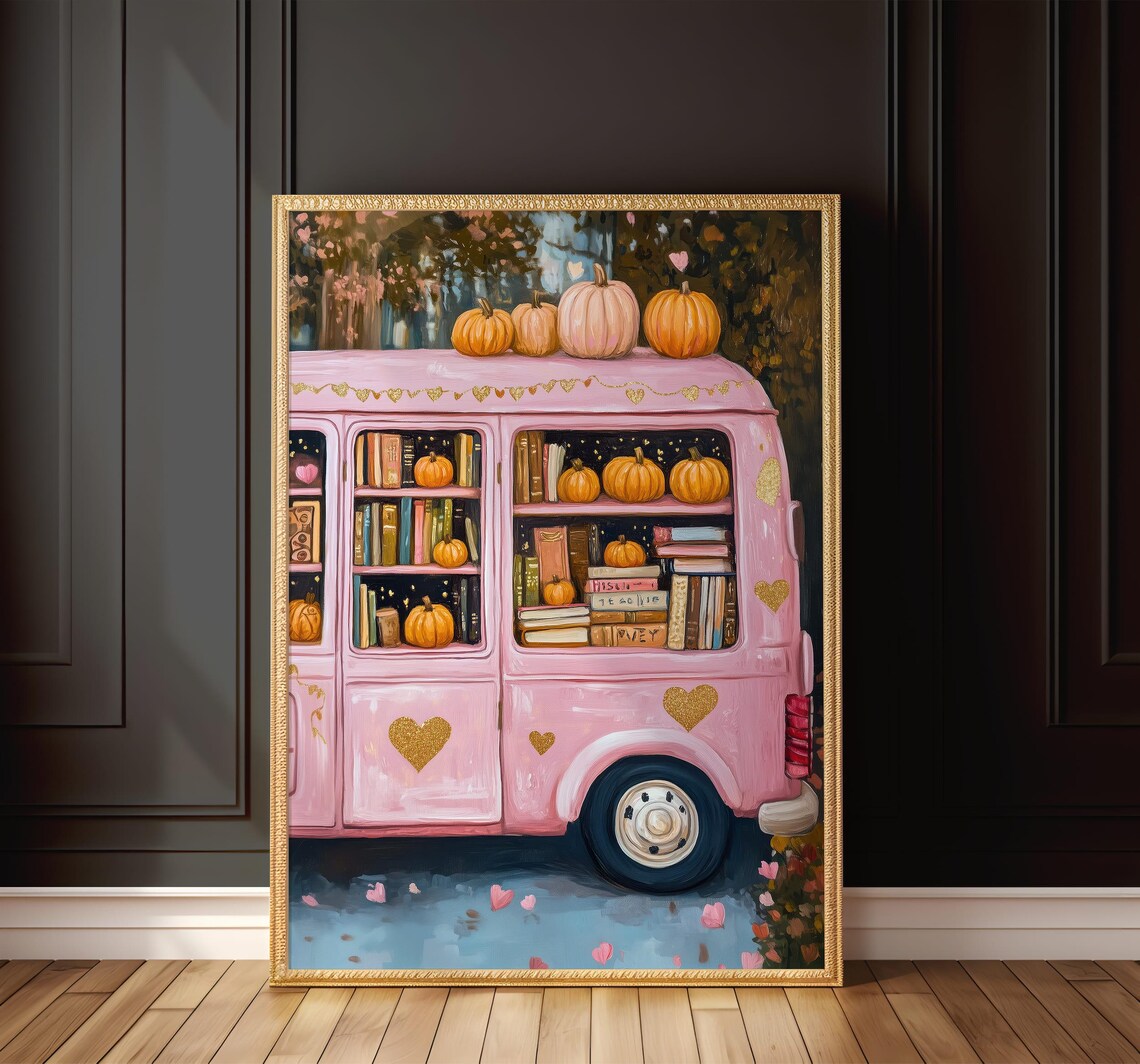 Pumpkin And Books Fall Art Print, Bookish Autumn Decor - Image 8