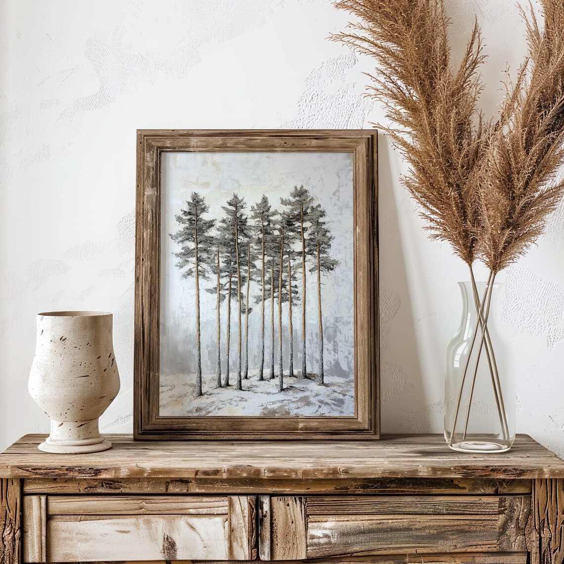 Winter Pine Trees Minimalist Forest Art Print - Image 4