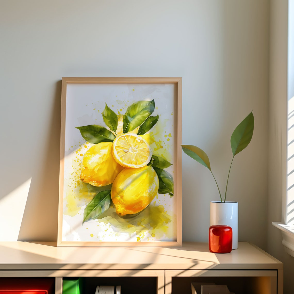 Bright Lemon Watercolor Citrus Kitchen Yellow Fruit Botanical Print - Image 5