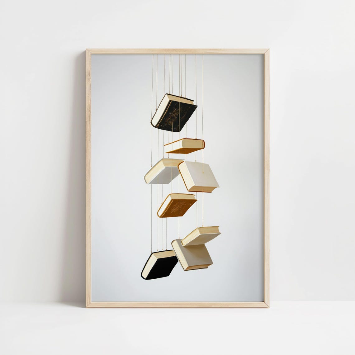 Minimalist Floating Books Modern Book Lover Reading Decor Poster - Image 8