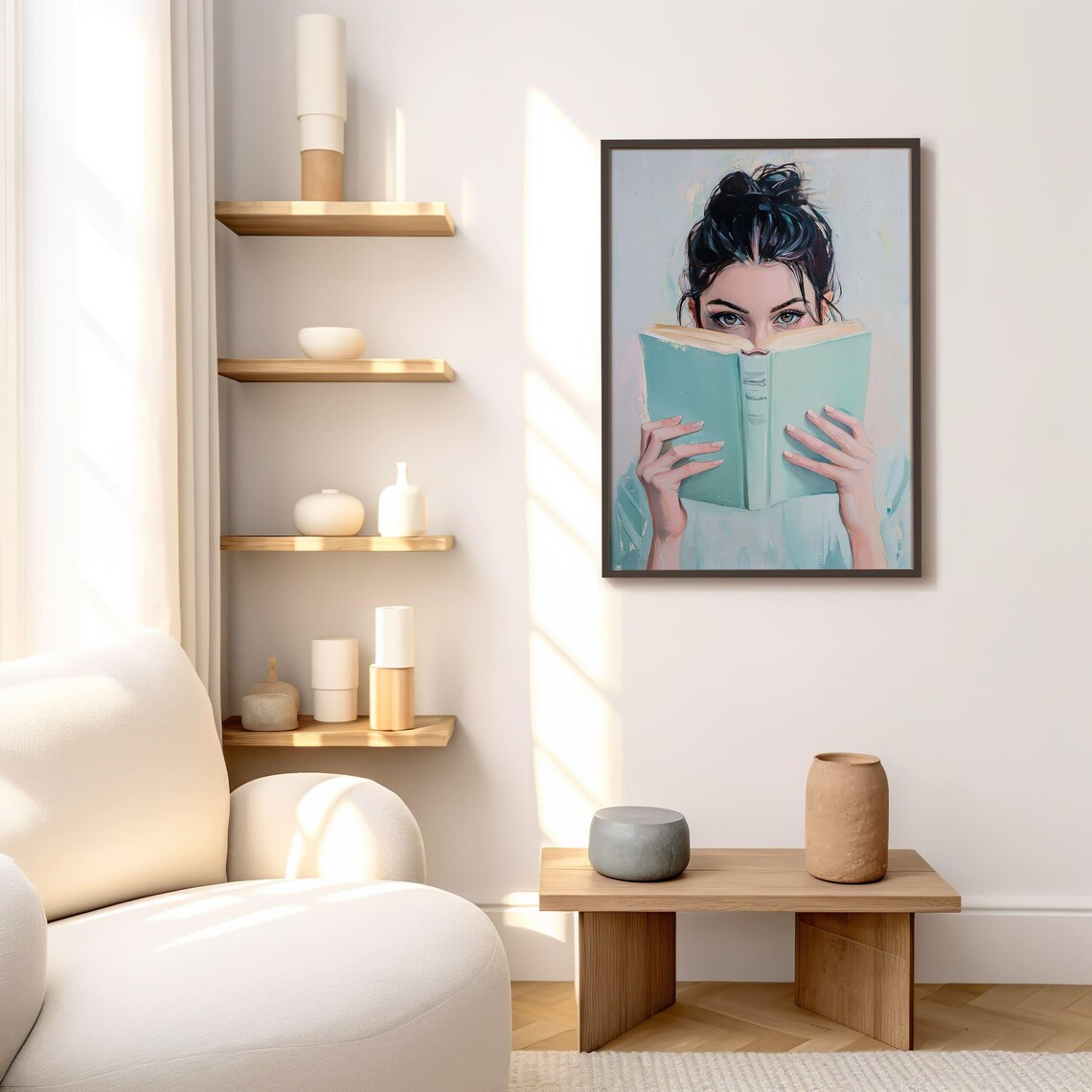 Woman Reading Book Art Print, Bookish Girl Decor - Image 4