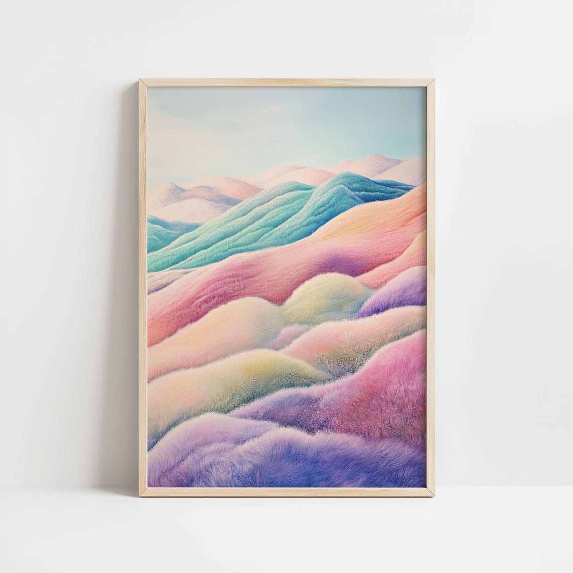 Pastel Rainbow Rolling Hills Dreamy Abstract Landscape Poster - Image 8