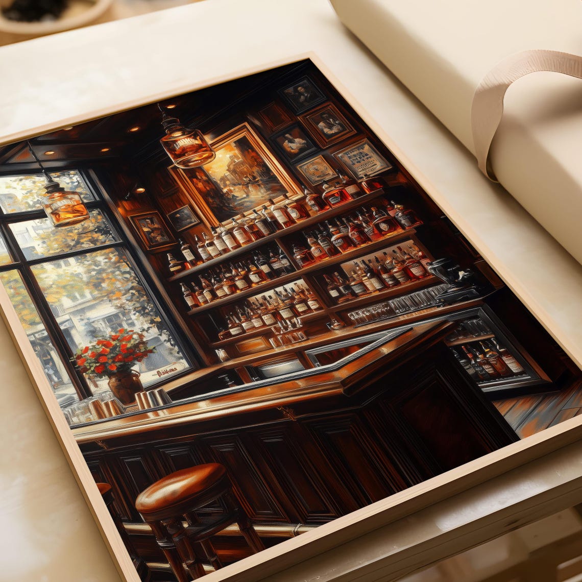 Vintage Whiskey Bar Interior Painting Cozy Home Bar Decor Poster - Image 5