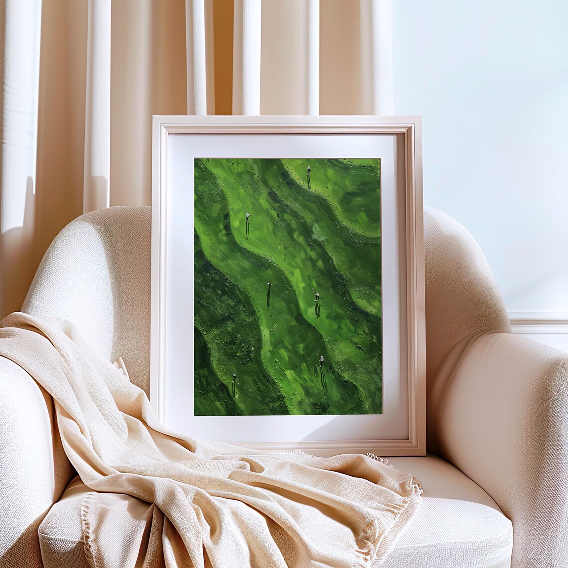 Minimalist Golf Course Art Print, Modern Golf Decor - Image 3