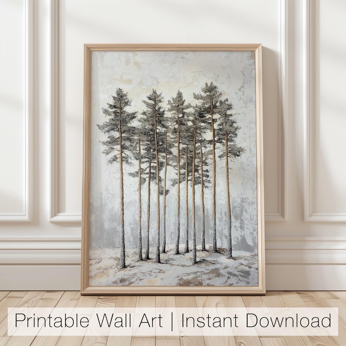 Winter Pine Trees Minimalist Forest Art Print