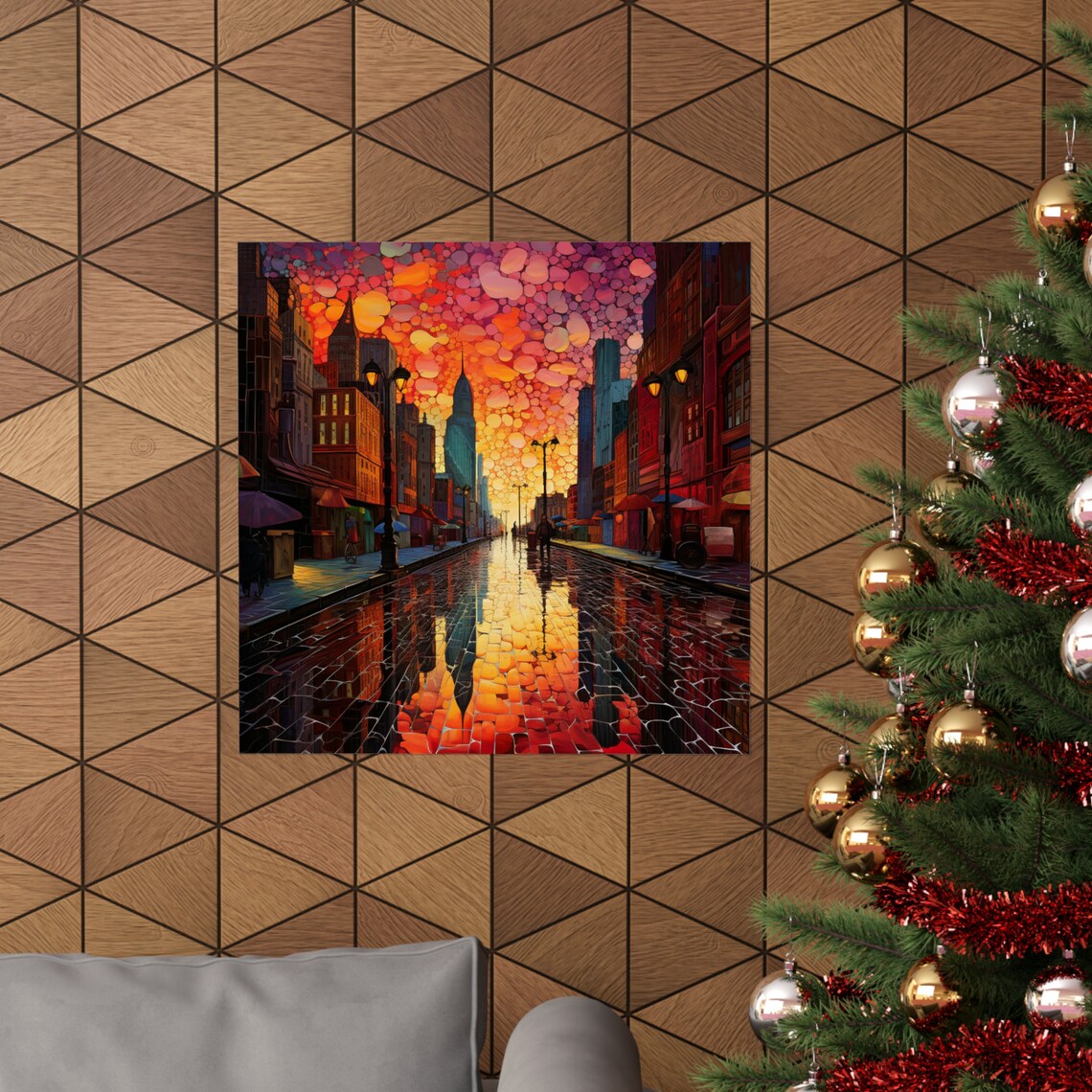 Splotch Art City And Glass Road, Abstract Sunset - Image 4
