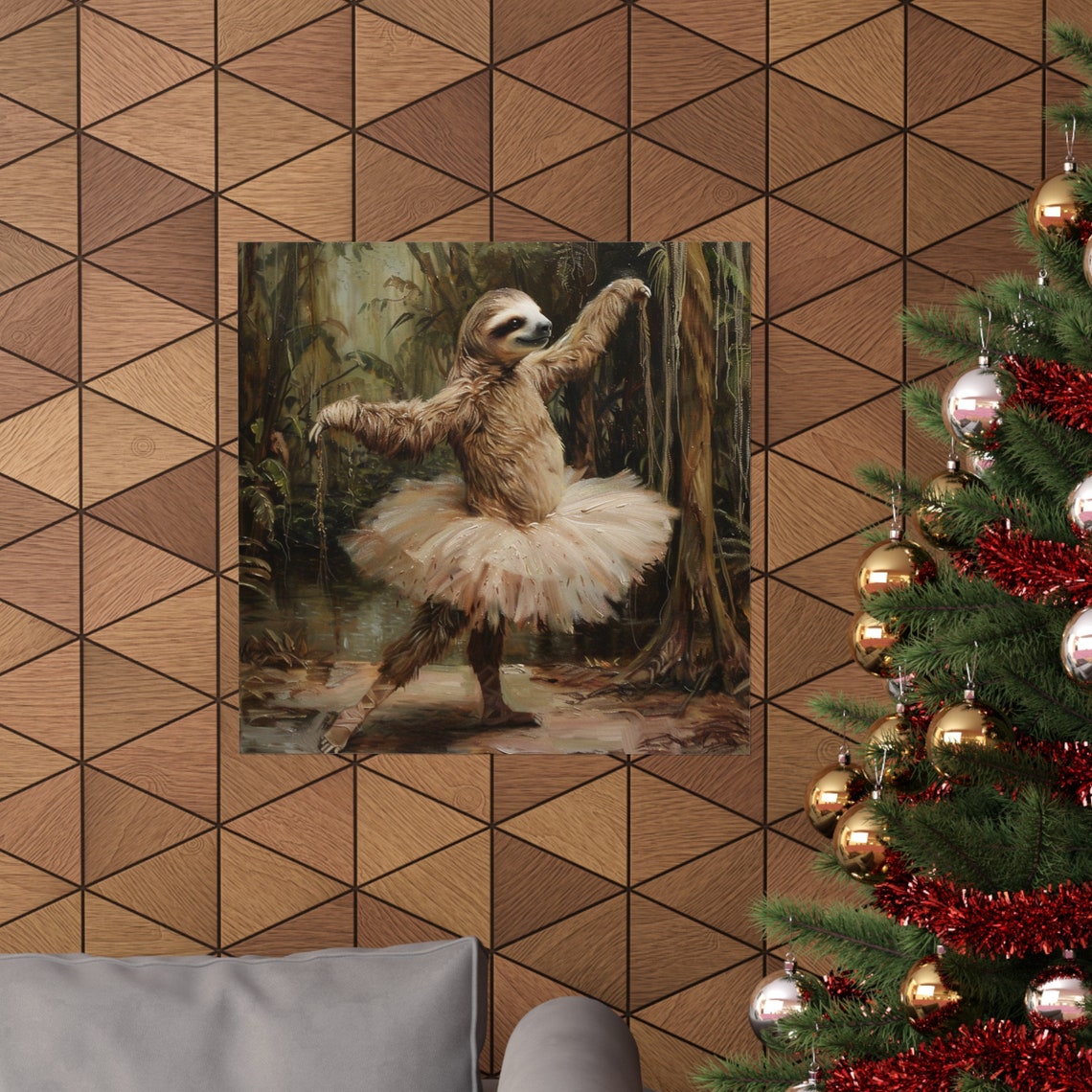 Sloth Ballerina, Funny Abstract Humor Poster - Image 4