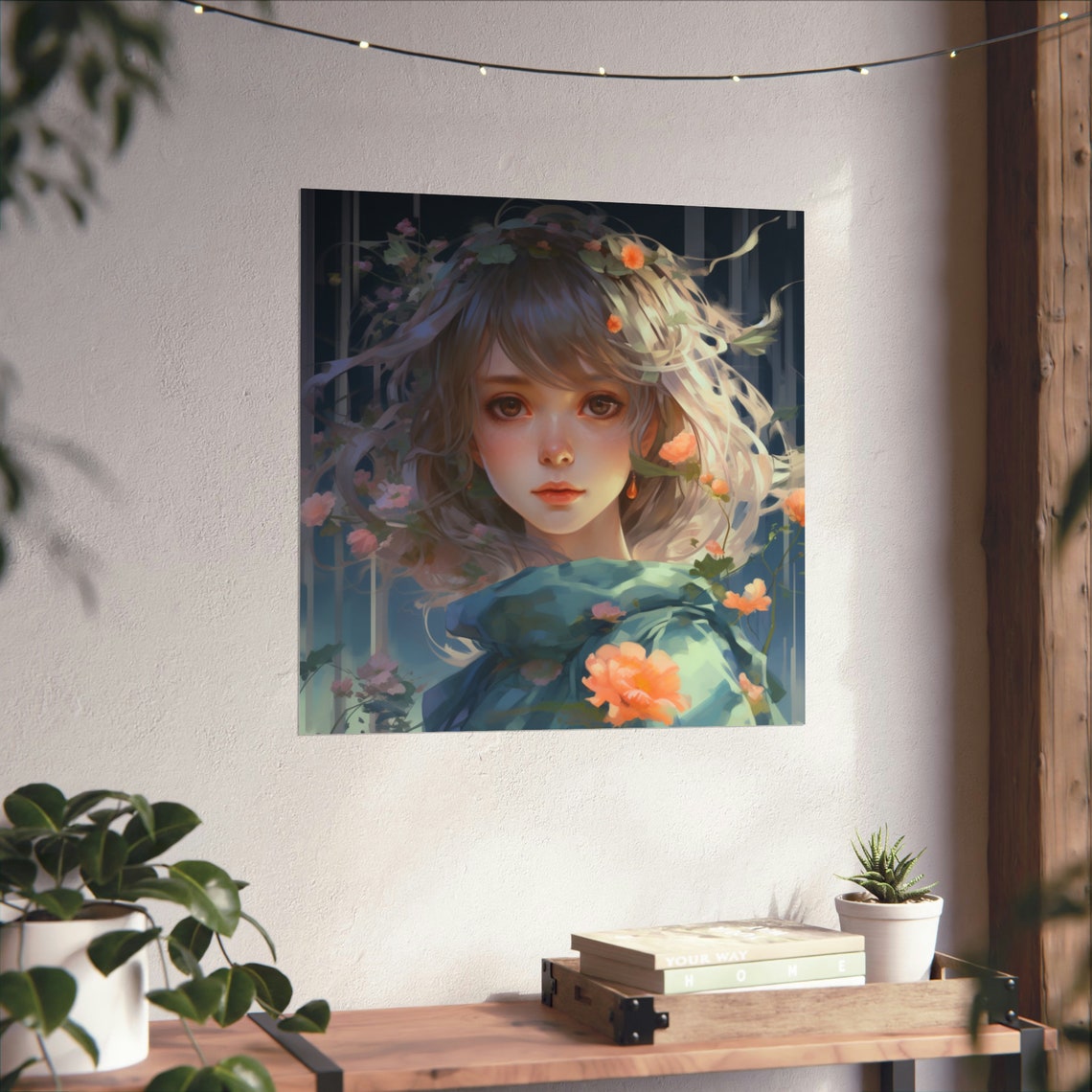 Windblown Girl, Cute Anime Girl Decor