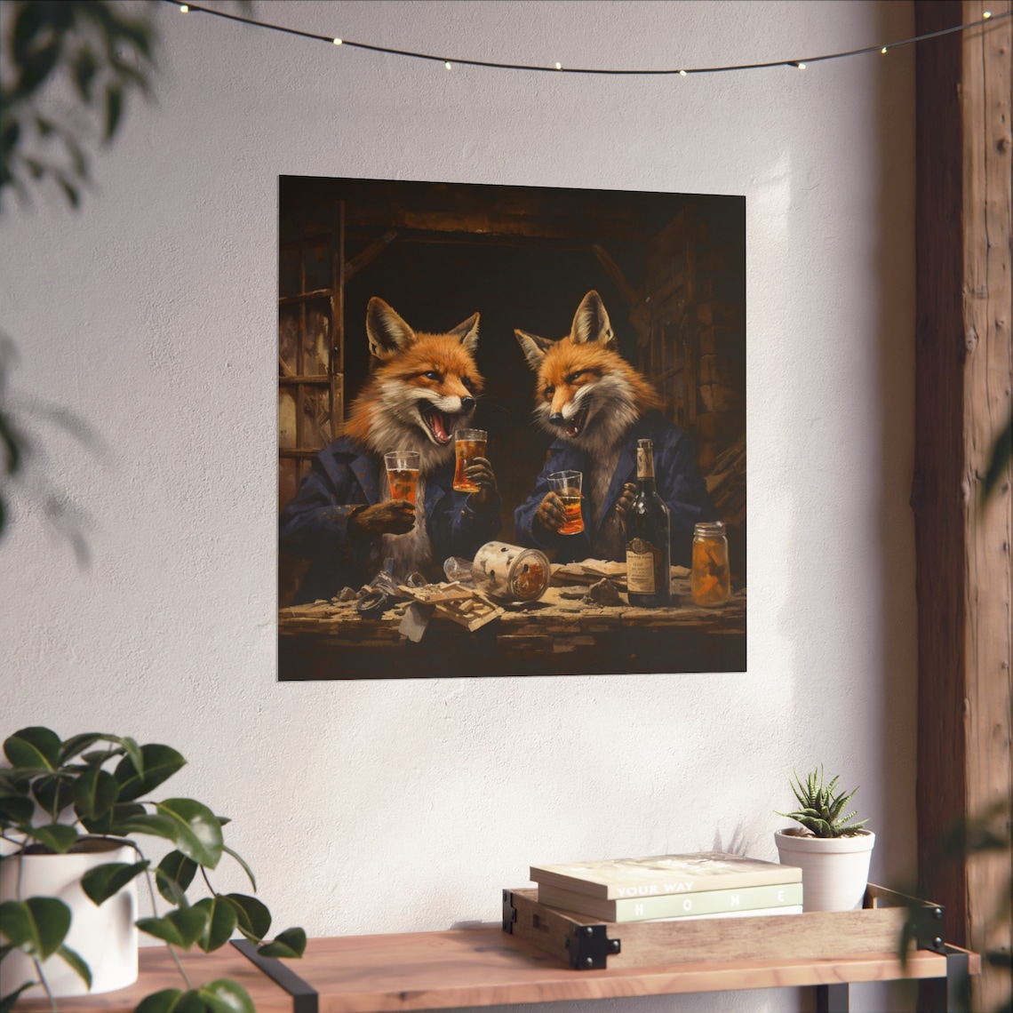 Foxes Night Out, Animal Humor Poster