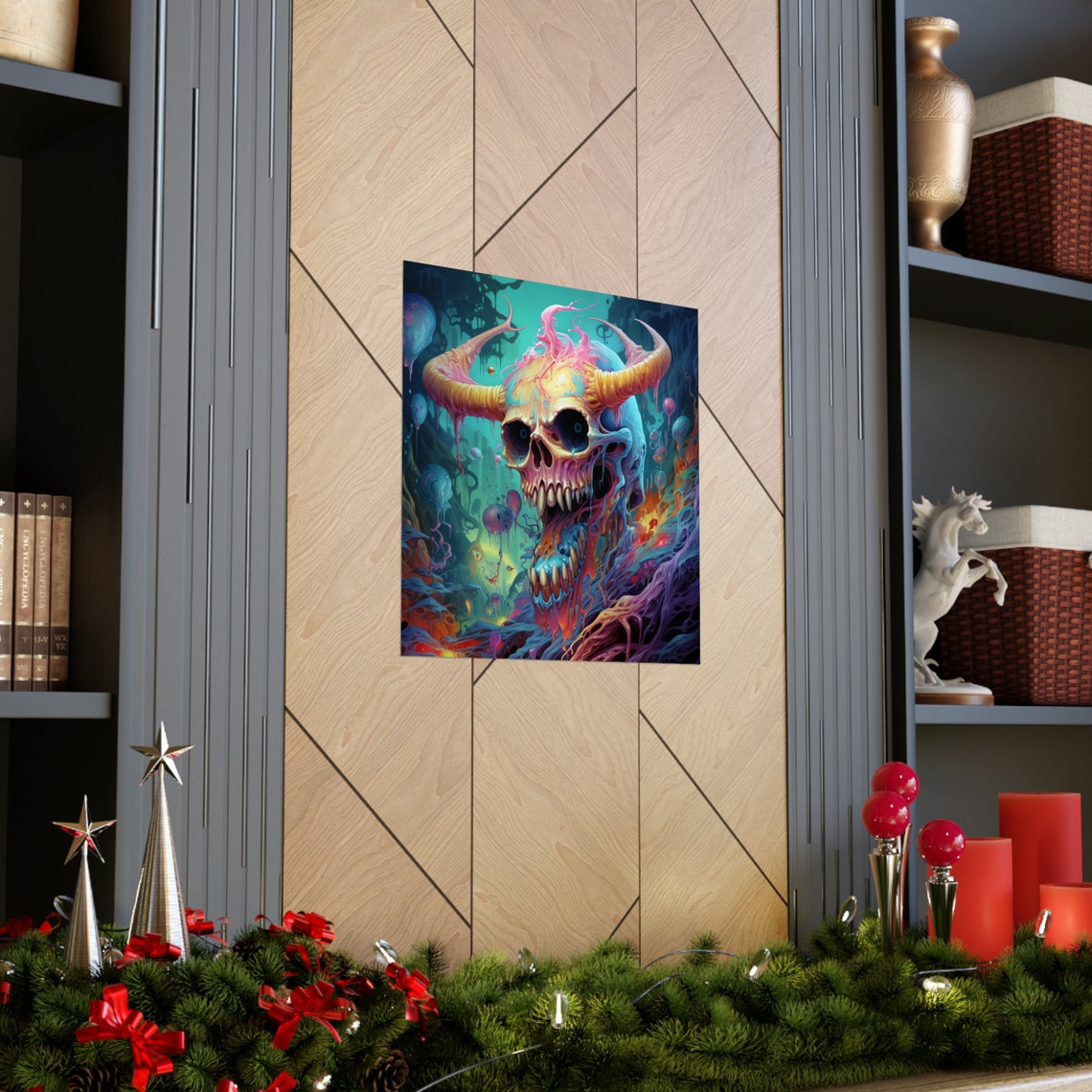 Hollowed Out Trippy Skull, Nightmare Poster - Image 3