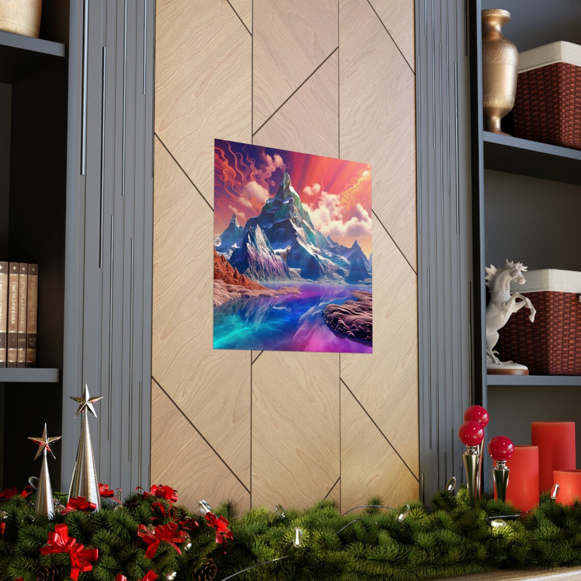 Crystal Clear Reflecting Pool, Magical Mountainside Art Print - Image 4