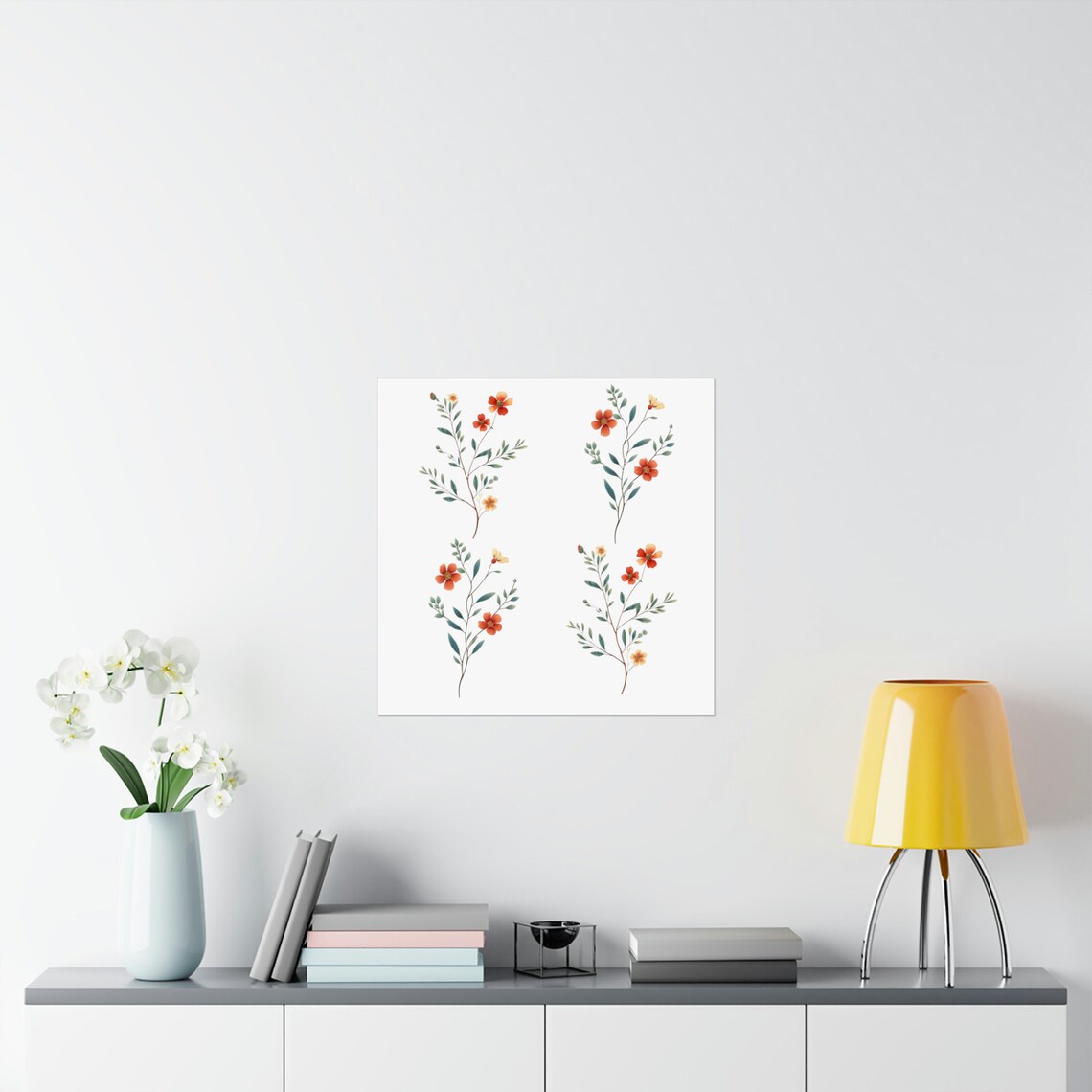 Single Stem Flower, Simplistic Pattern Art Print - Image 3