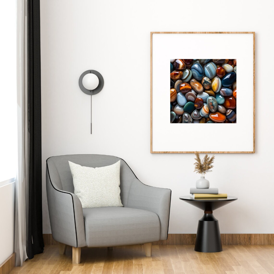 Rainbow Stones Agate Wall Art Print - Image 3