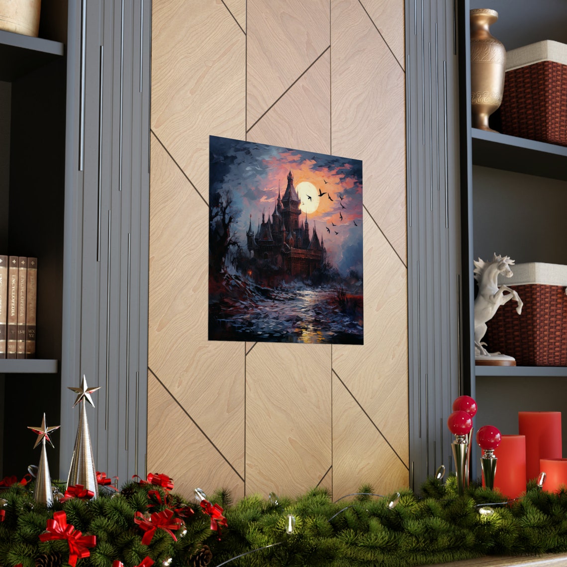 Golden Hour Castle, Post-Impressionist Art Print - Image 3