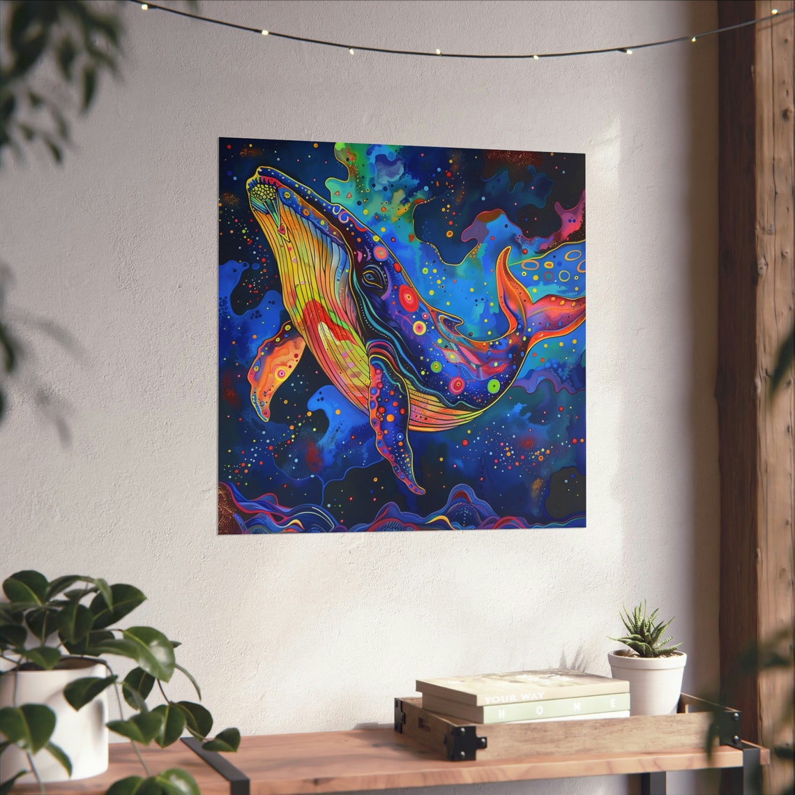 Under The Sea Whale Art Print, Watercolor Sea Life