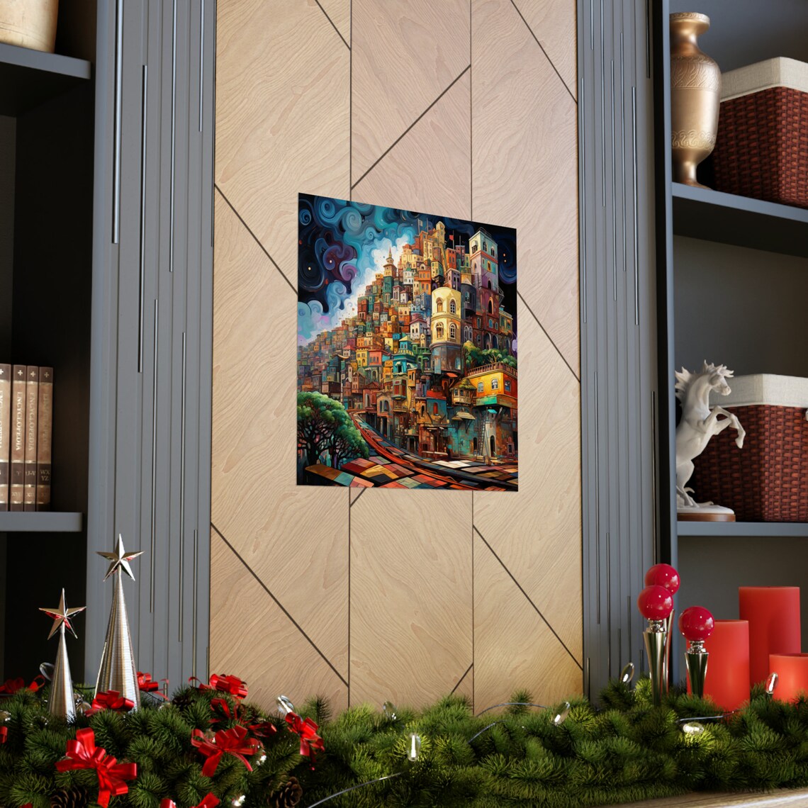 Post Impressionist Greek City, Countryside On The Hill Poster - Image 3