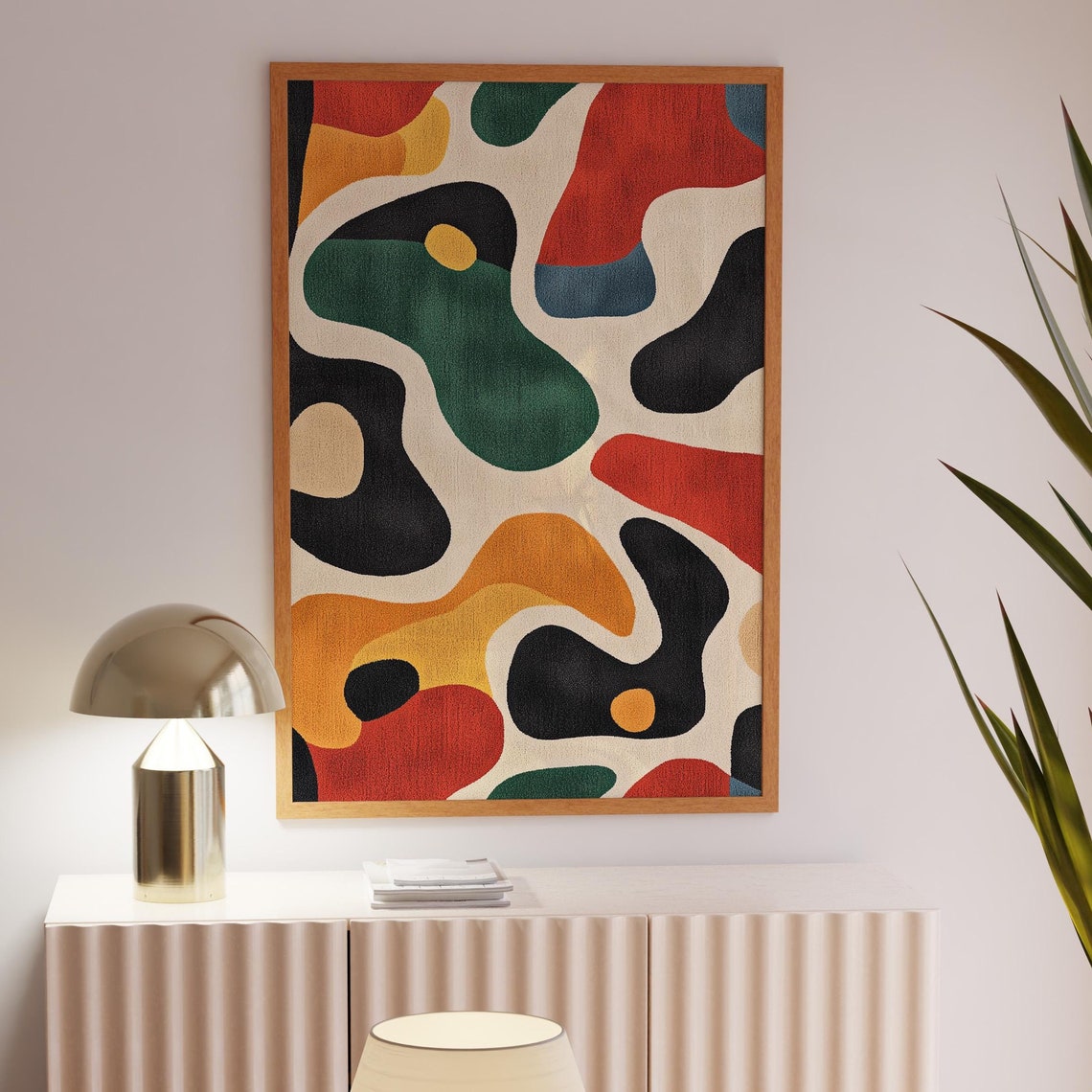 Abstract Modern Art Area Rug Colorful Geometric Patterned Rug For Living Room