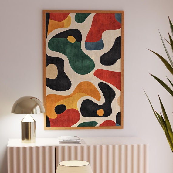 Abstract Modern Art Area Rug Colorful Geometric Patterned Rug For Living Room