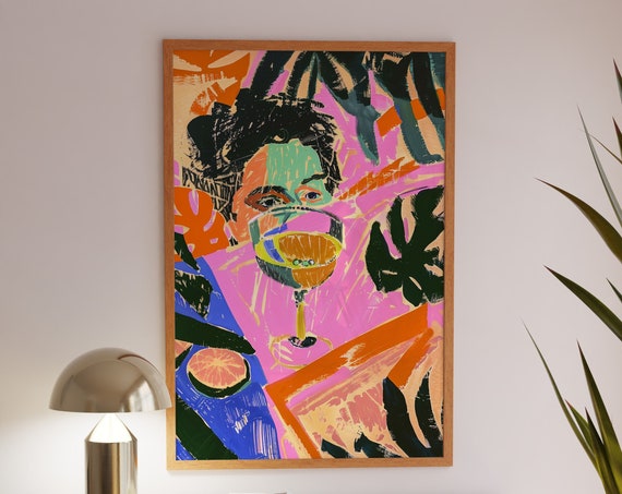 Matisse Painting Colorful Abstract Portrait Art Print Vibrant Pop Art Illustration Modern Wall Decor