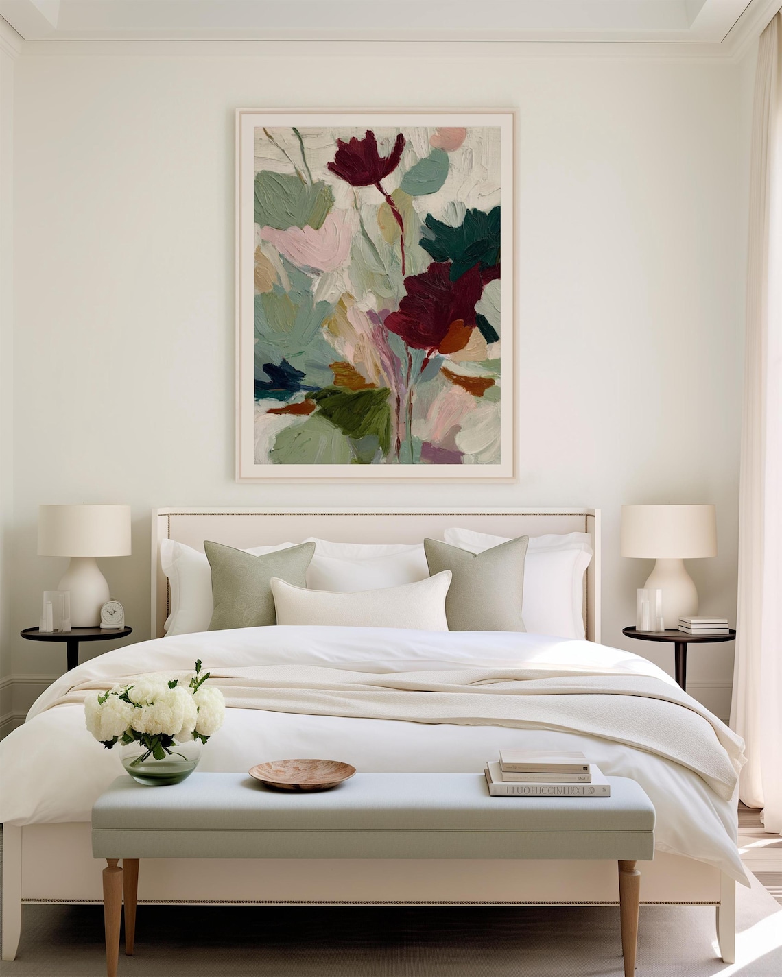 Bold Abstract Floral Print, Modern Botanical Art - Image 2