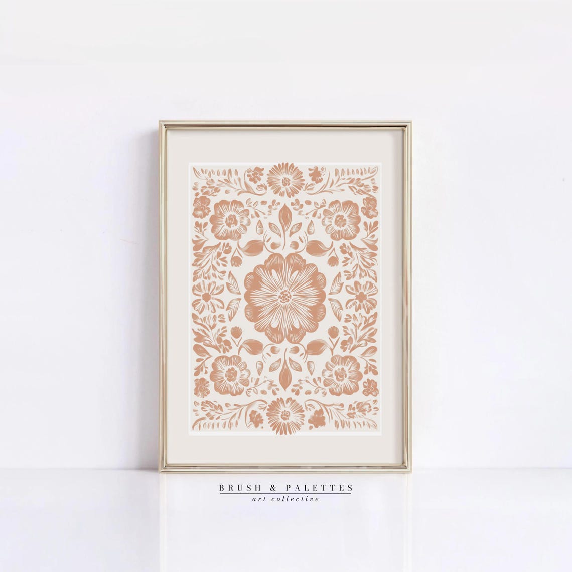 Vintage Floral Folk Art Boho Botanical Art Print - Image 3